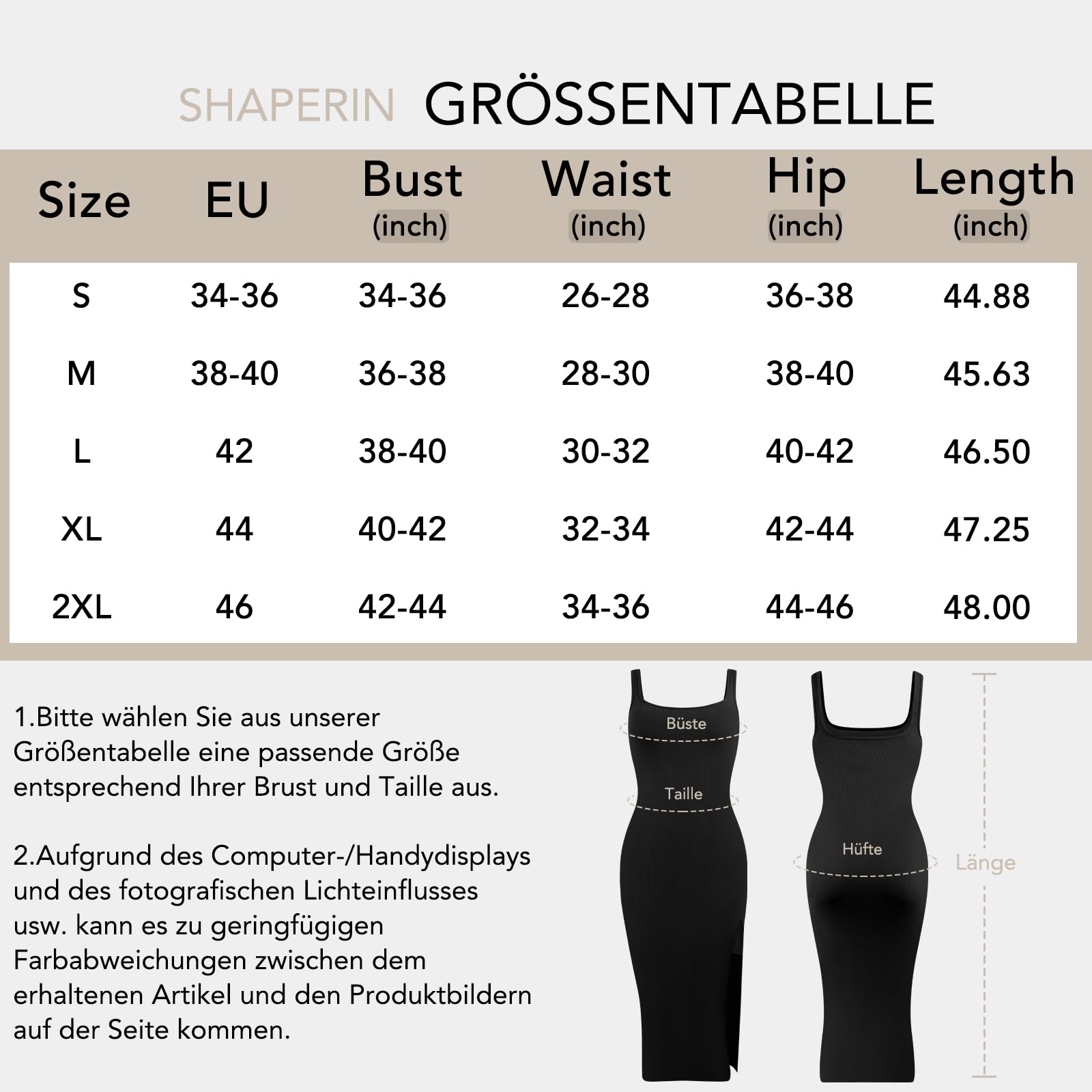 SHAPERIN Robe Sculptante Longue Femme Shapewear Slit Robe Col Carré Décontracté Moulante Robe Midi sans Manches