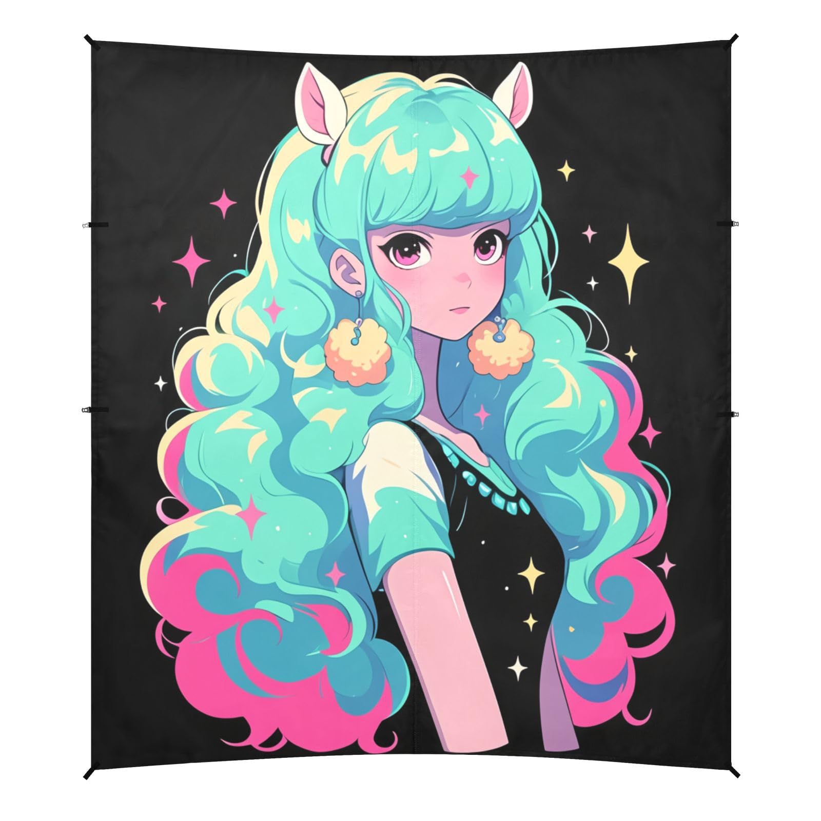 Beauty Alpaca Foldable Beach Tent UPF50+ Water-Resistant Shade Sun Shelter with Sand Shovel for Camping, Picnics, Backyard