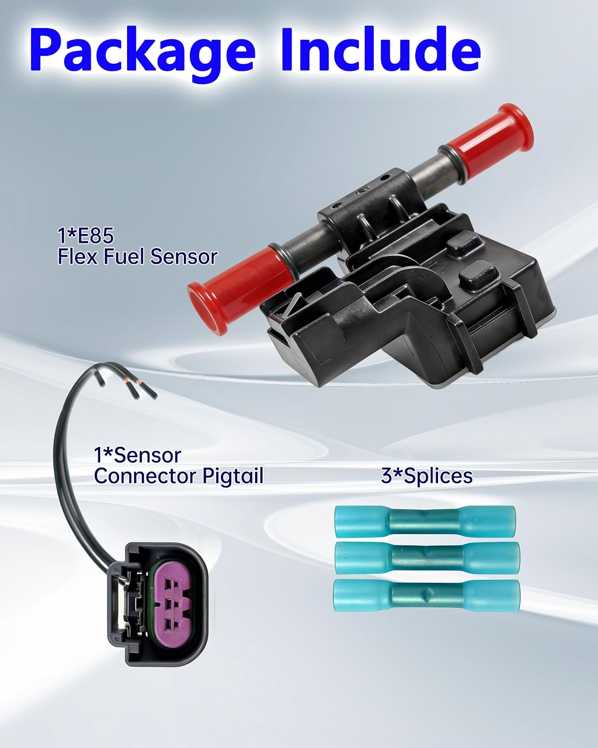 13507128 E85 Flex Fuel Sensor with Connector Pigtail Fits for GM Series Buick Cadillac GMC 2011-2024,Replace 13507128 13577394