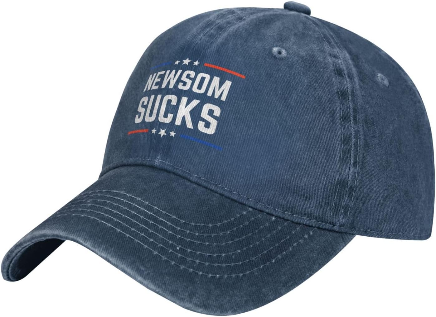 Gavin Newsom Sucks Hat Anti Newsom Cap Impeach F K Newsom Hat Even My Dog Hates Gavin Newsom Trucker Baseball Cap Navy Blue