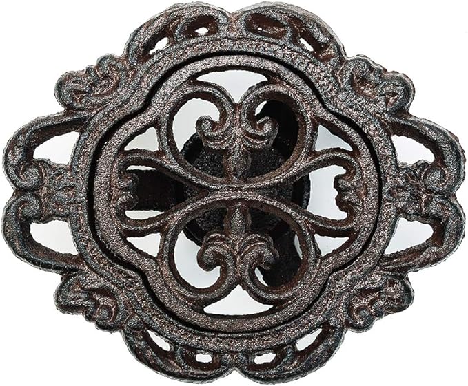 Sungmor Cast Iron Teapot Warmer Dish Cups Heater Pot Trivet