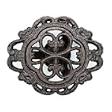Cast Iron Teapot Warmer Dish Cups Heater Pot Trivet - Rustic & Graceful Pattern Design with Tealight Holder - Heavy Duty & Decorative Candle Holder Stands for Heat Food Coffee Milk or Tea