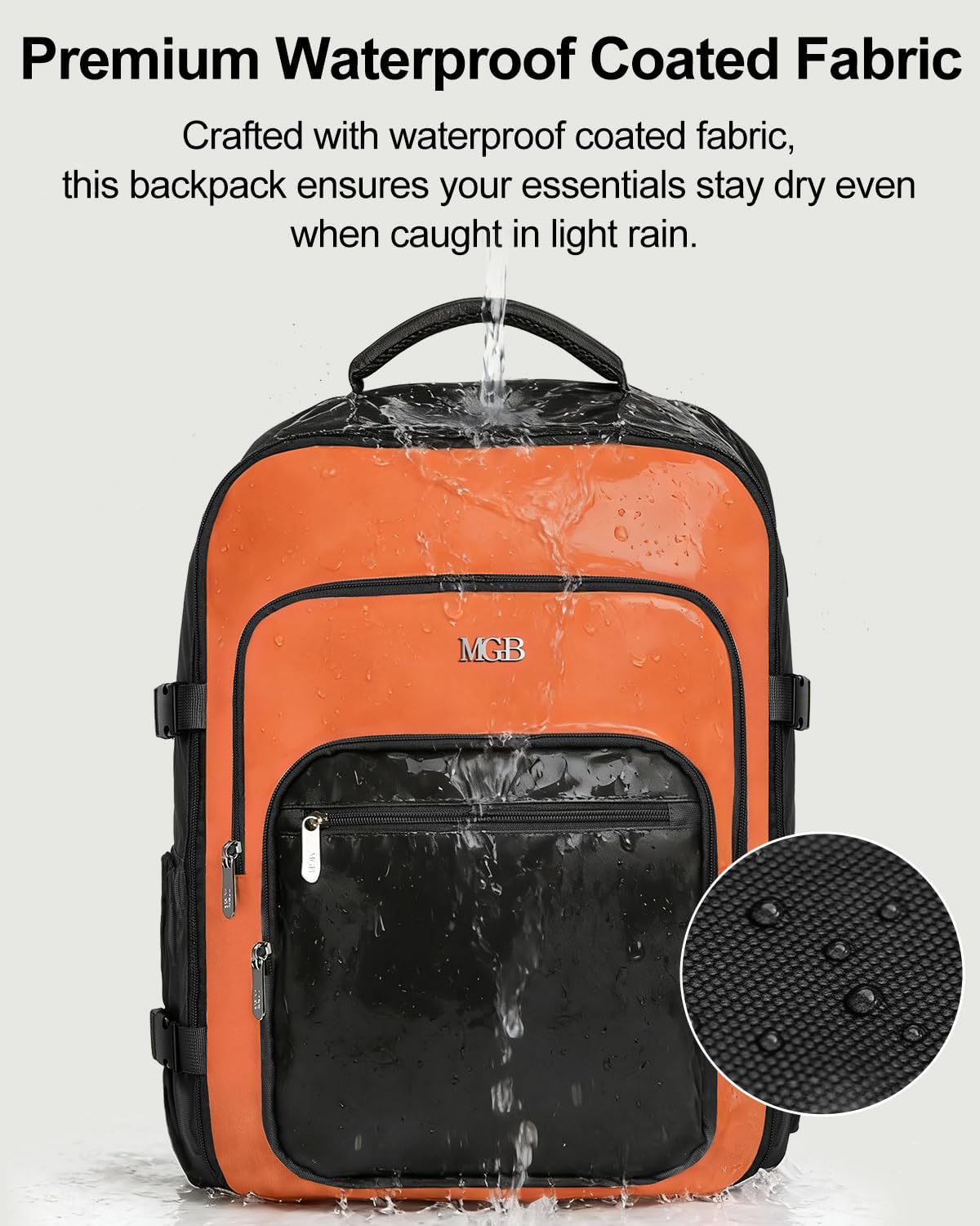 Travel Backpack for Women & Men, Carry On Personal Item Bag Flight Approved, Large Waterproof Laptop Backpack for Travel, Overnight, College & Commuting Black-Brown