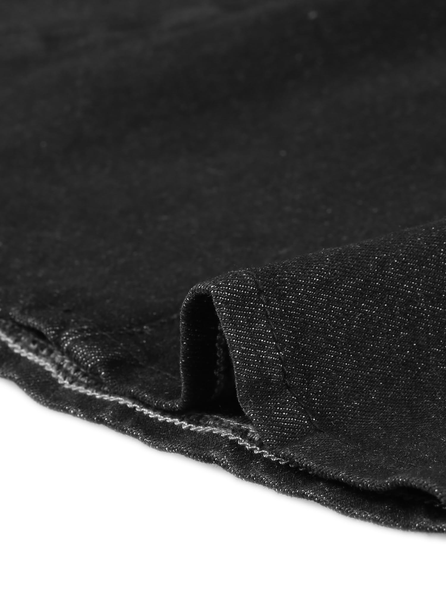 Allegra K Women's Denim Skirt High Waist Stretch Knee Length Flared Casual Jean Skirts: Large Black