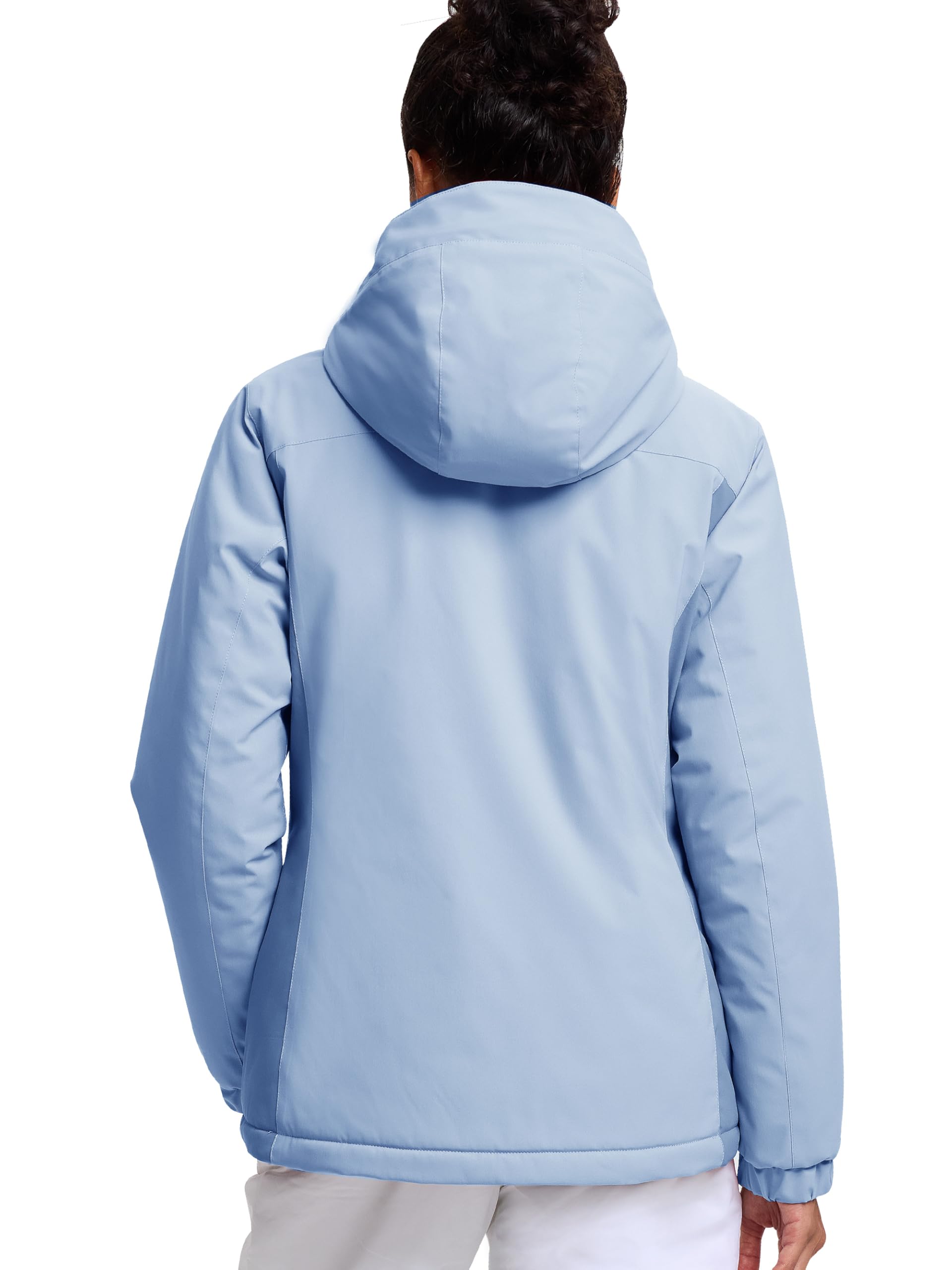 FREE SOLDIER Damen Wasserdichte Skijacke Fleece Gefüttert Warm Winter Schneemantel Winddicht Kapuze Regenmantel