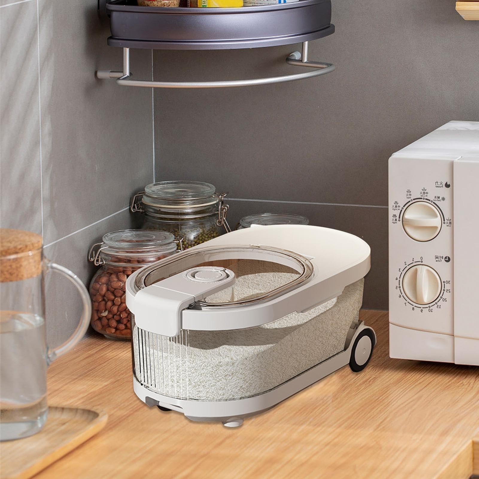 Distributore di cereali, contenitore di riso ermetico | Dispenser di grano