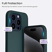 Vista 12 de ORNARTO Funda compatible con iPhone 15 Pro de 6.1 pulgadas, silicona líquida de 3 capas cubierta completa de goma de gel suave, funda protectora