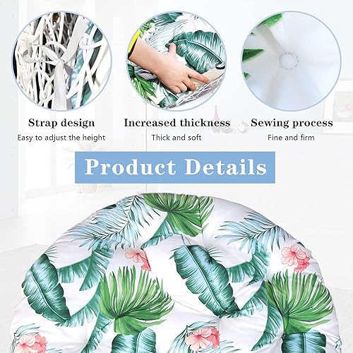 Miniatura 5 de Solo cojín, cojín redondo grueso y relleno de 8.8 libras, silla colgante de huevo (44 x 44, negro)