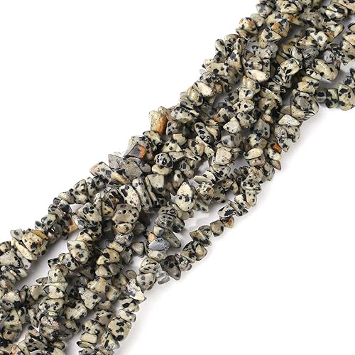 Miniatura 2 de LAIDANLA Dalmation Spot - 400 cuentas de piedra natural con chip de 0.239 a 0.315 pulgadas, piedras curativas irregulares perforadas, piedras