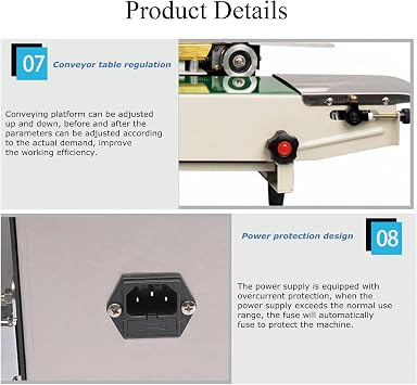 Fr-770 آلة الختم المستمر، 110 V/60 Hz الفرقة آلة السداده للأكياس البلاستيكية، التلقائي الأفقي حقيبة السداده مع مؤشر التحكم في درجة الحرارة