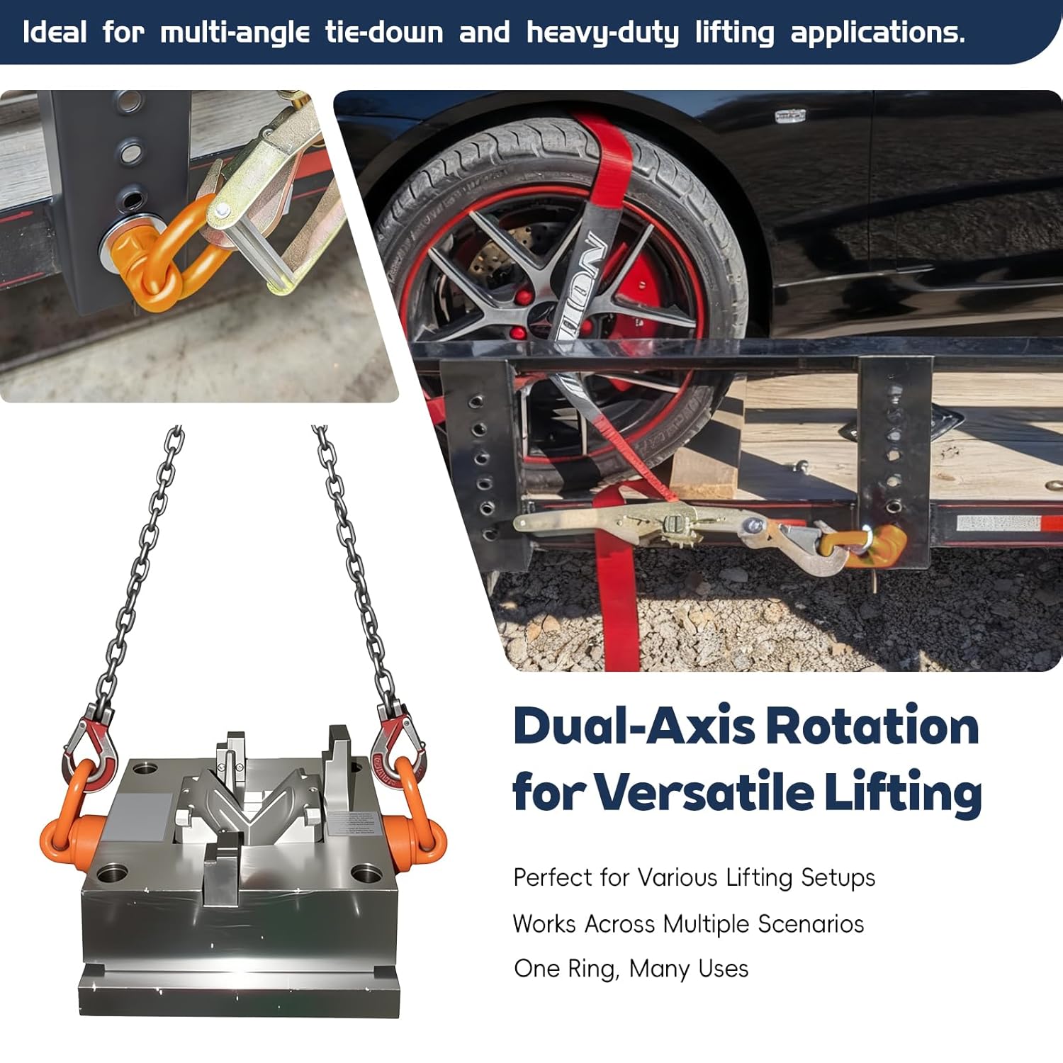 Heavy Duty M16 G80 Swivel Hoist Ring - 360° Rotation, 1.5 Ton Capacity, High Strength Alloy Steel, Industrial Lifting Hook - 2 Pack