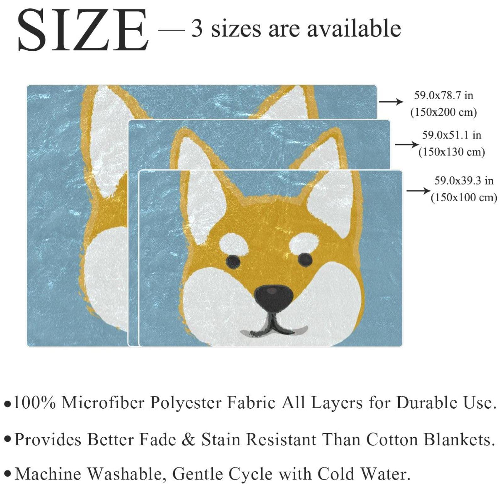 Manta de forro polar para sofá, sofá o cama, manta suave y acogedora para perro corgi galés, fondo azul