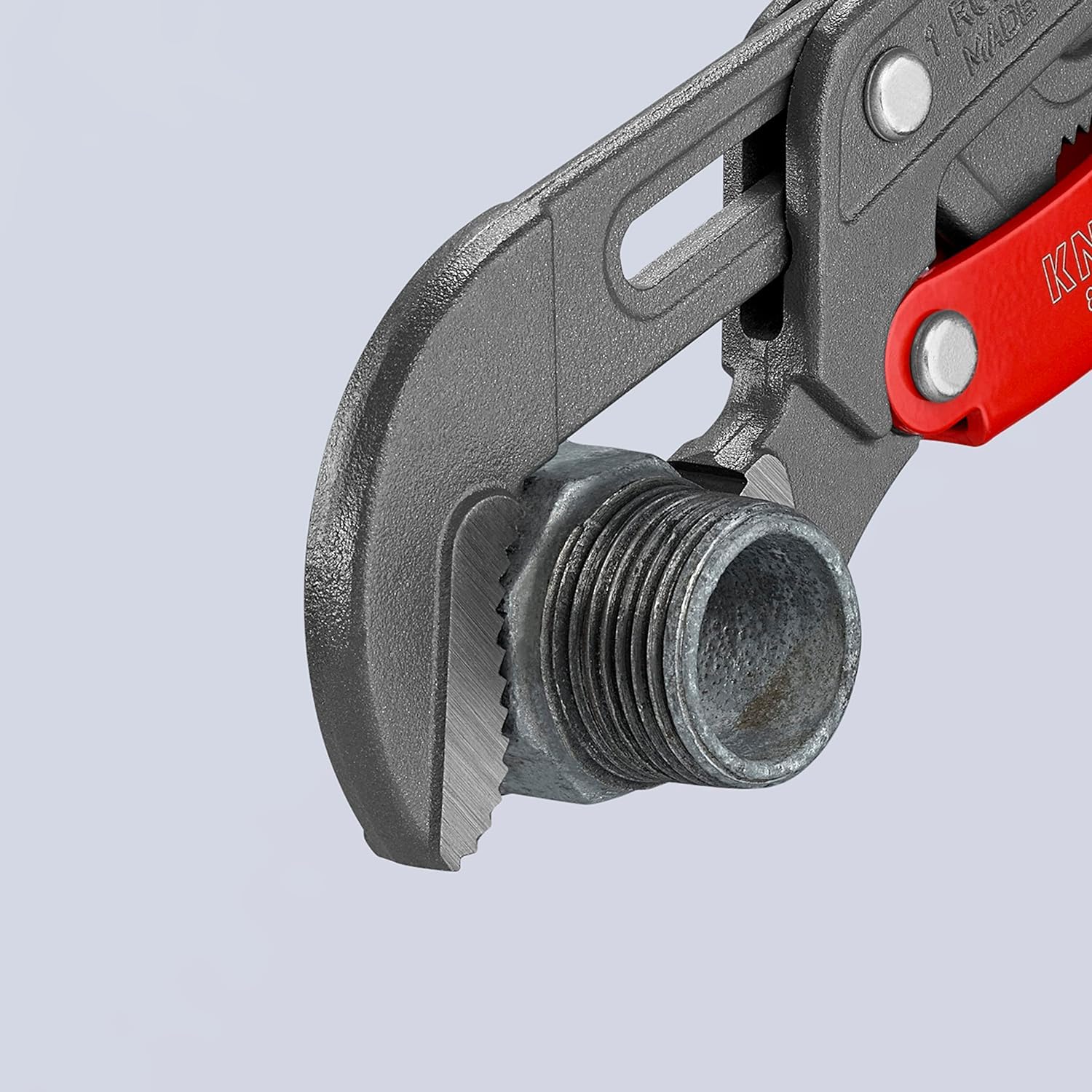 Knipex Clé serre-tubes en S avec réglage rapide à revêtement poudre gris gainées en plastique 330 mm, 83 61 010
