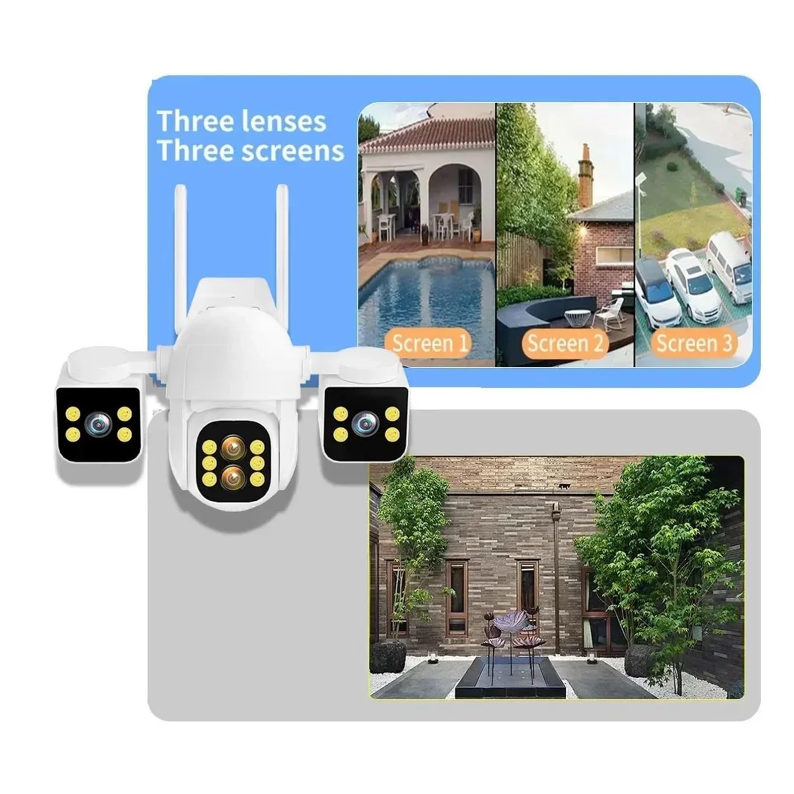 Telecamera WiFi for esterni da 16MP 8K con obiettivo quadruplo