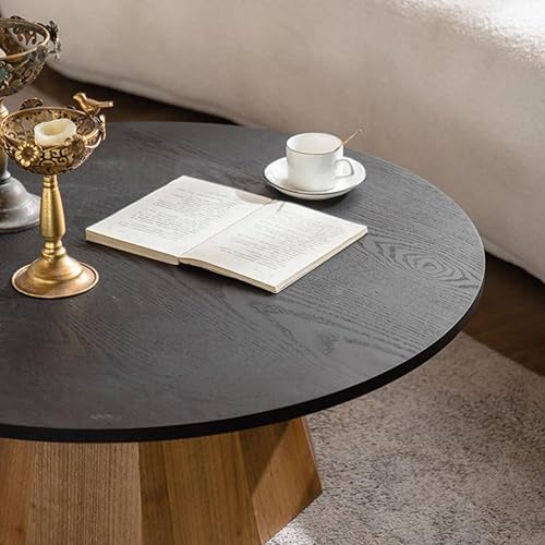 Vista 3 de GDFStudio Mesa auxiliar redonda moderna de mediados de siglo, mesa de centro circular con diseño de árbol para sala de estar, oficina, apartamento