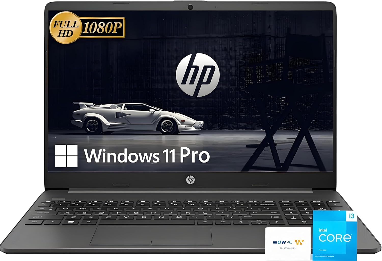 HP G9 Business Laptop, 13th Intel 6-Core i3-1315U Processor, 16GB RAM, 512GB SSD, 15.6" FHD 1080p LED Display, Ethernet Port RJ-45, SD Card Reader, Windows 11 Pro, WOWPC Recovery USB