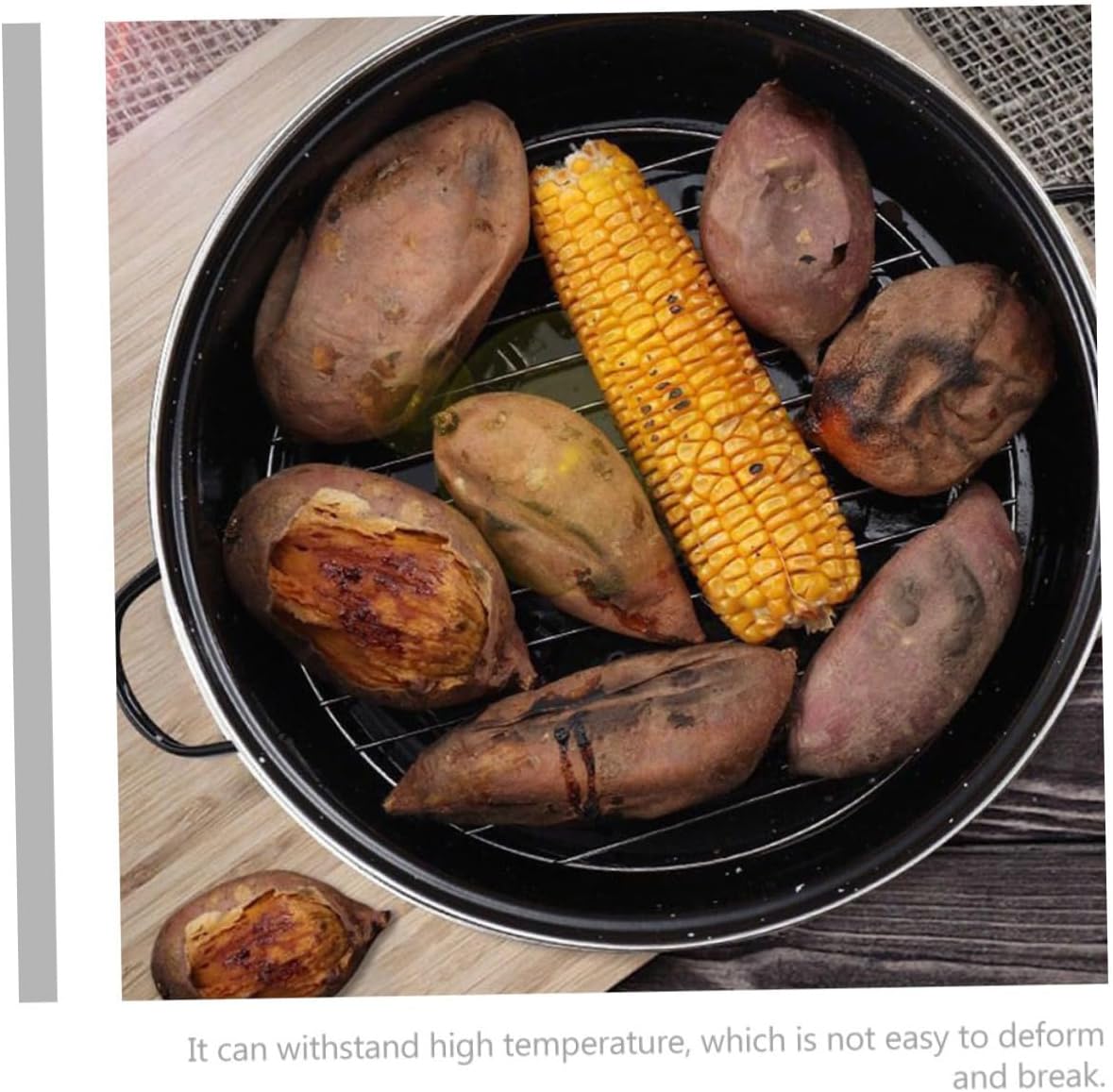 Unomor Multi Function Covered Roasting Pan Baking Dish with Double Handles for Easy Handling for Roasting Sweet Potatoes Corn and More