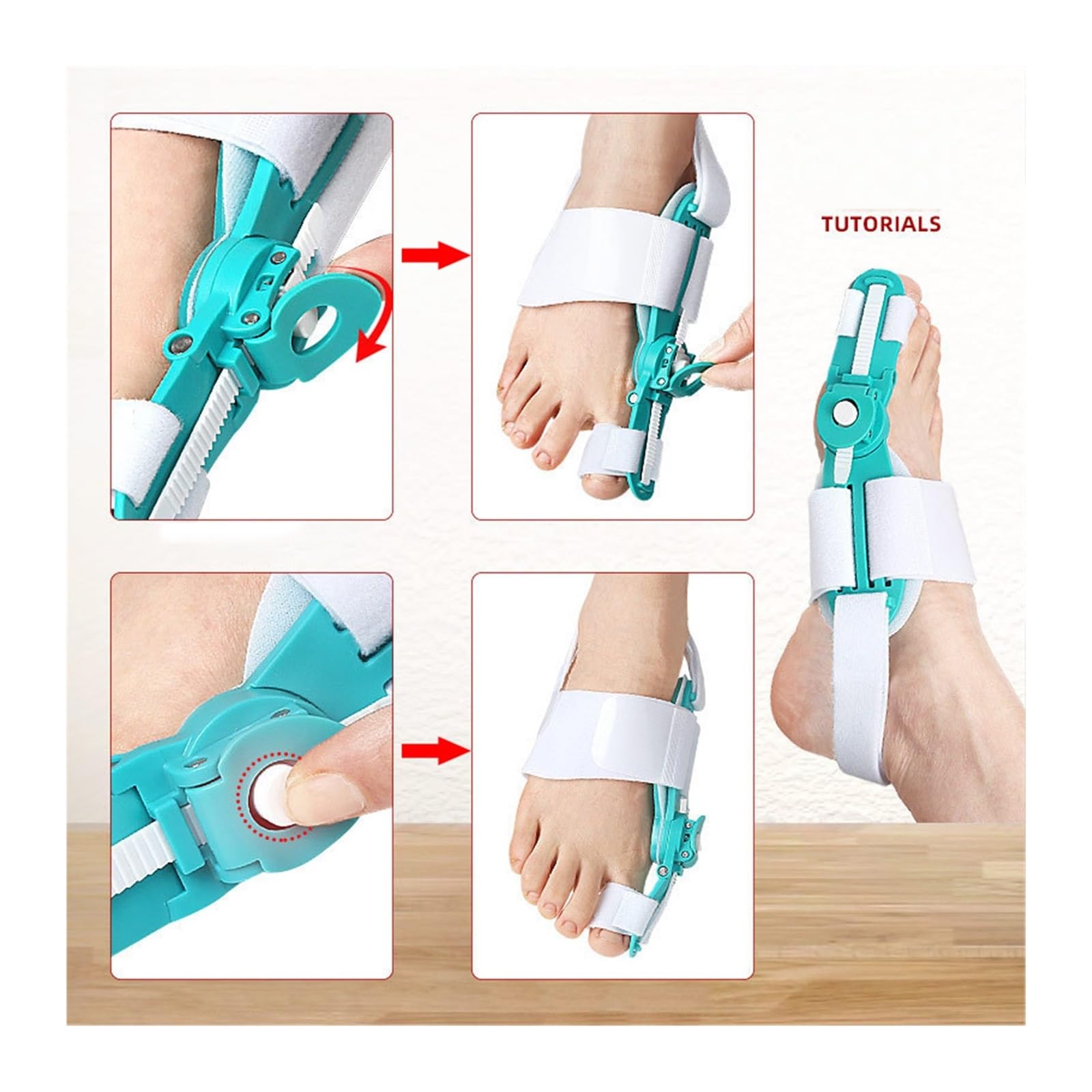 Hallux Valgus Korrektor Ballenzehen, Fuß-Fingerspreizer, Zehenspreizer Ballenzeh-Korrektor, Fingerspreizer, Valgus, Grün, 2 Stück