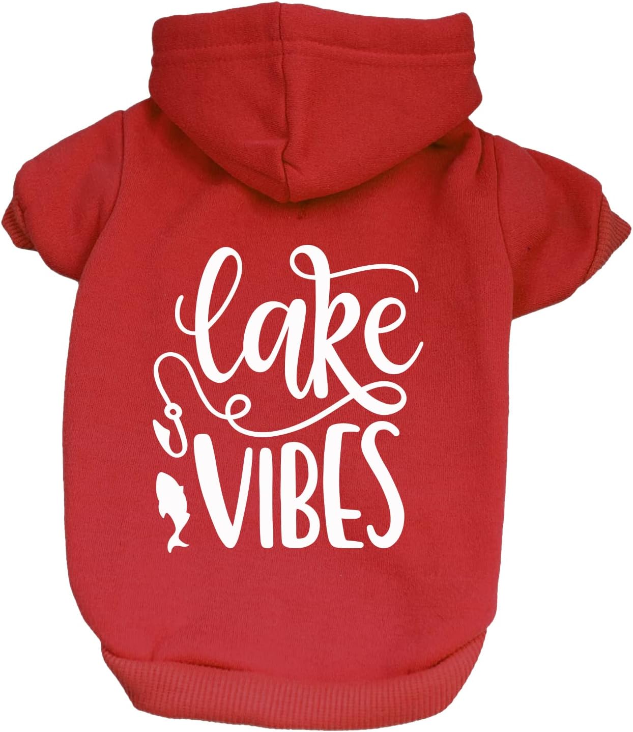 Lake Vibes Dog Hoodie Fleece Lined Pullover Sweatshirt with Leash Hole (Hot Pink, 2X-Large 117)