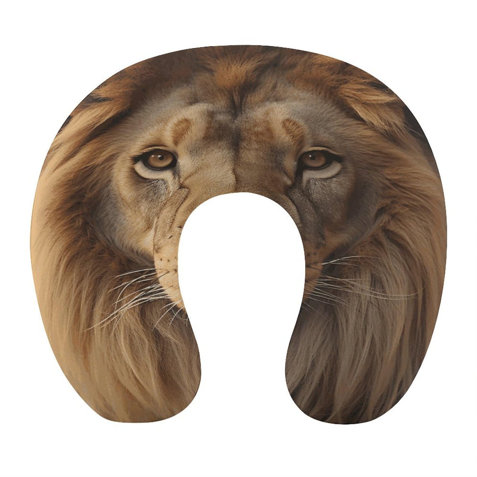 VstaDank African Lion Head Neck Pillow Soft Comfortable Travel U Shaped Pillows Portable Pillows for Shoulder Memory Foam Head Support Pillow for Airplane Car Home Office