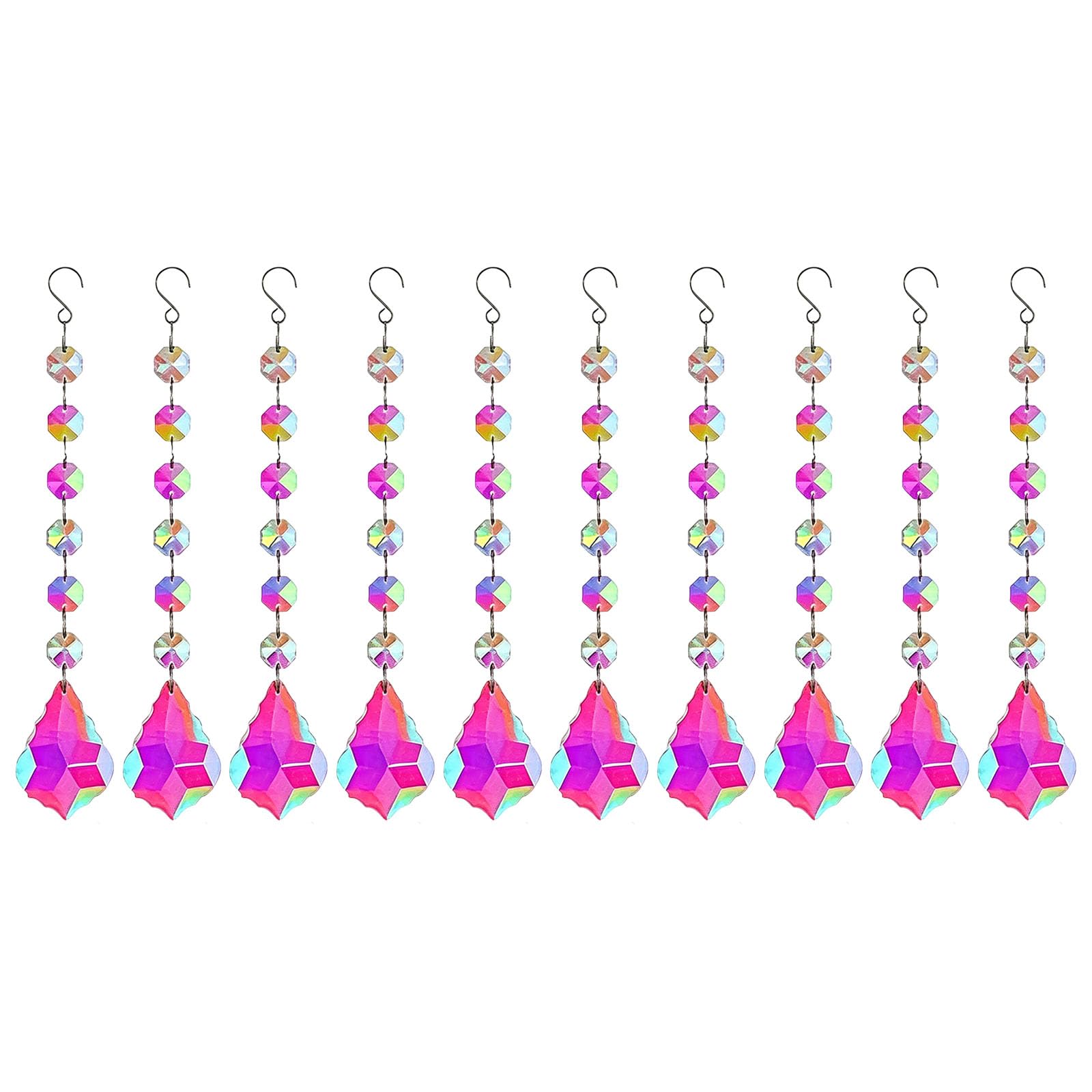 Reflective Suncatchers Prism Decor Set, 10 Piece Faceted Bead Ornaments for Sunlit Room Party Wedding Display At Home Accent Sun Prism Decor Faceted Bead Strand Reflective Glass Ornament Home Room