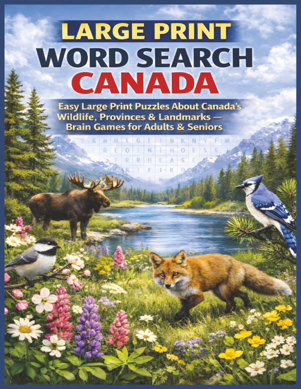 Large Print Word Search Canada: Easy Large Print Puzzles About Canada’s Wildlife, Provinces & Landmarks — Brain Games for Adults & Seniors