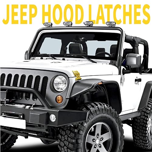 Miniatura 3 de Pestillos de capó para Jeep, kit de capó compatible con Jeep Wrangler JK JKU 2007-2018 y Jeep Wrangler JL JLU Gladiator JT 2007-2021, sin