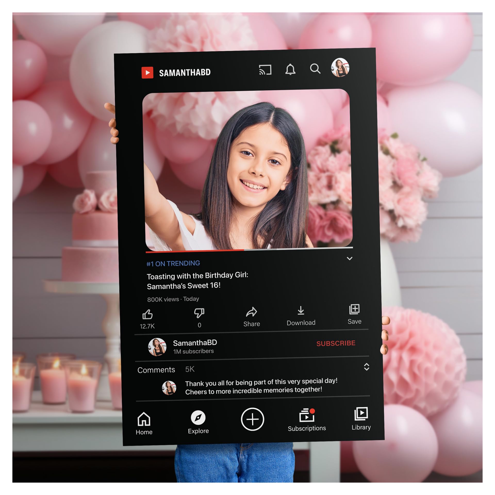 Amazon.com: YouTube Inspired Photo Booth Frame - Custom Social Media ...