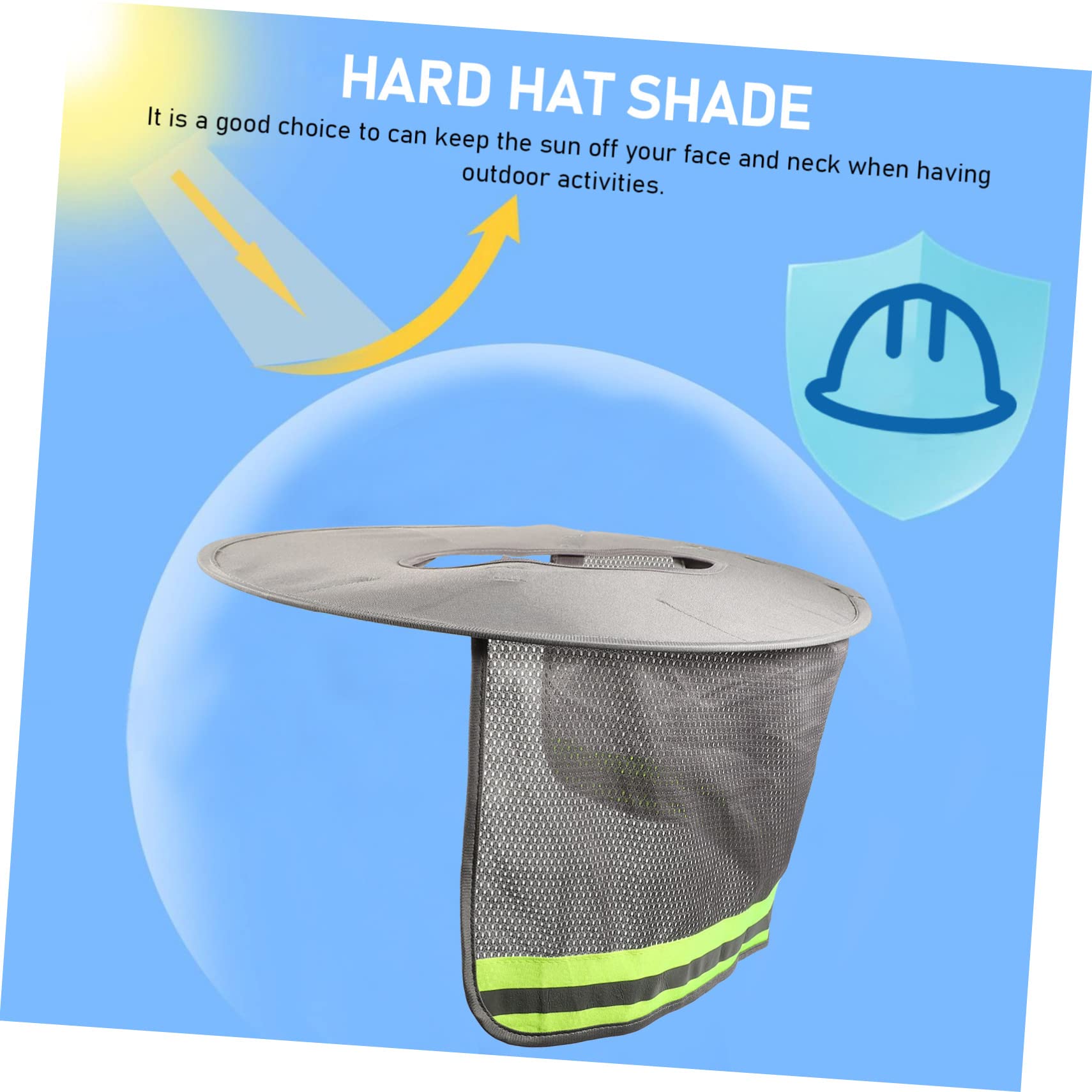 Artibetter 6pièces Casque De Sécurité avec Visière Pare-Soleil Et du Cou Accessoires Réfléchissants pour Casque De Chantier pour Travail Extérieur