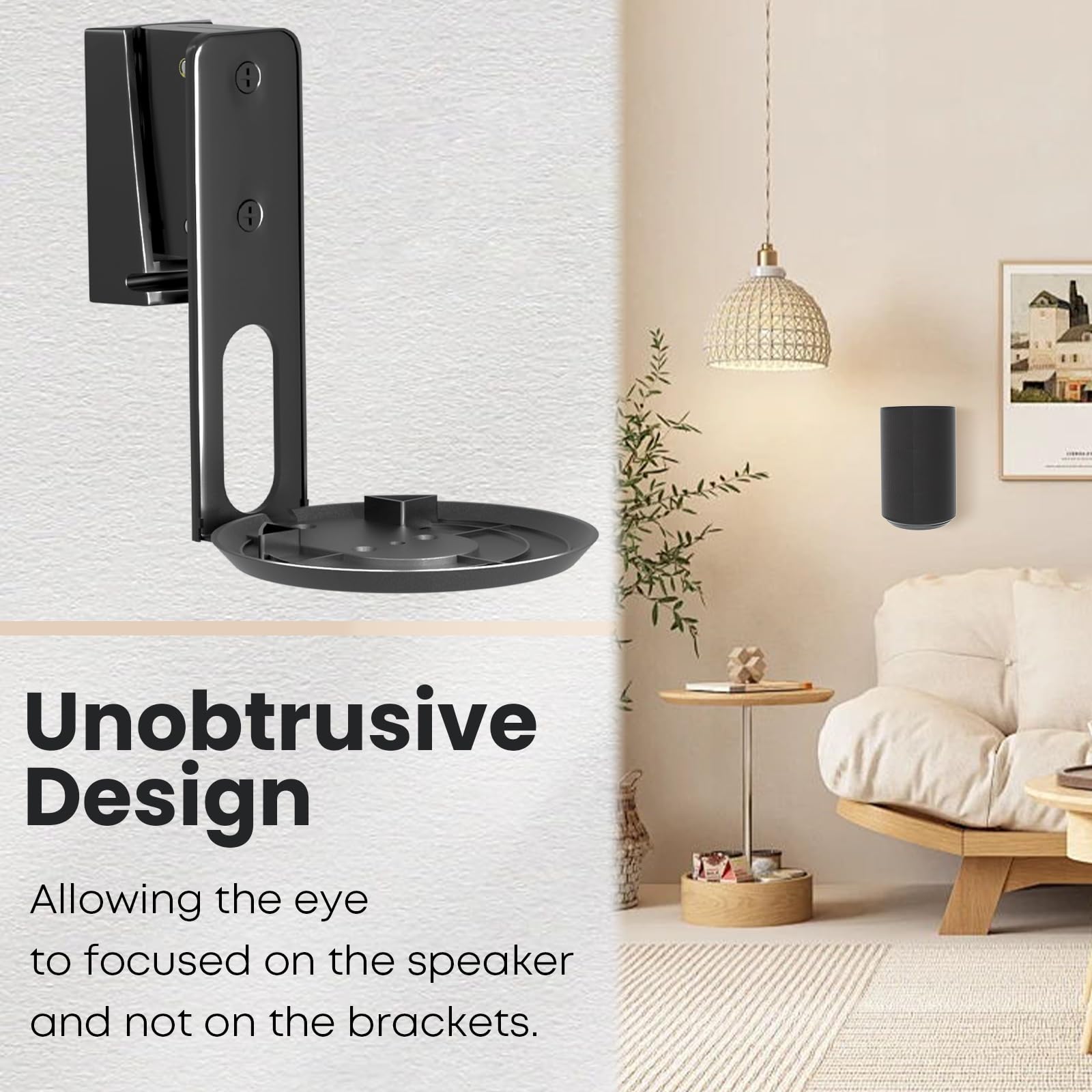 PUTORSEN Support Mural pour Sonos Era 100, Support Enceinte Murale Inclinable Orientable pour Un Meilleur Plaisir Audio,Gestion des Câbles,Supporte Jusqu'à 3 kg(1 Support,Noir)