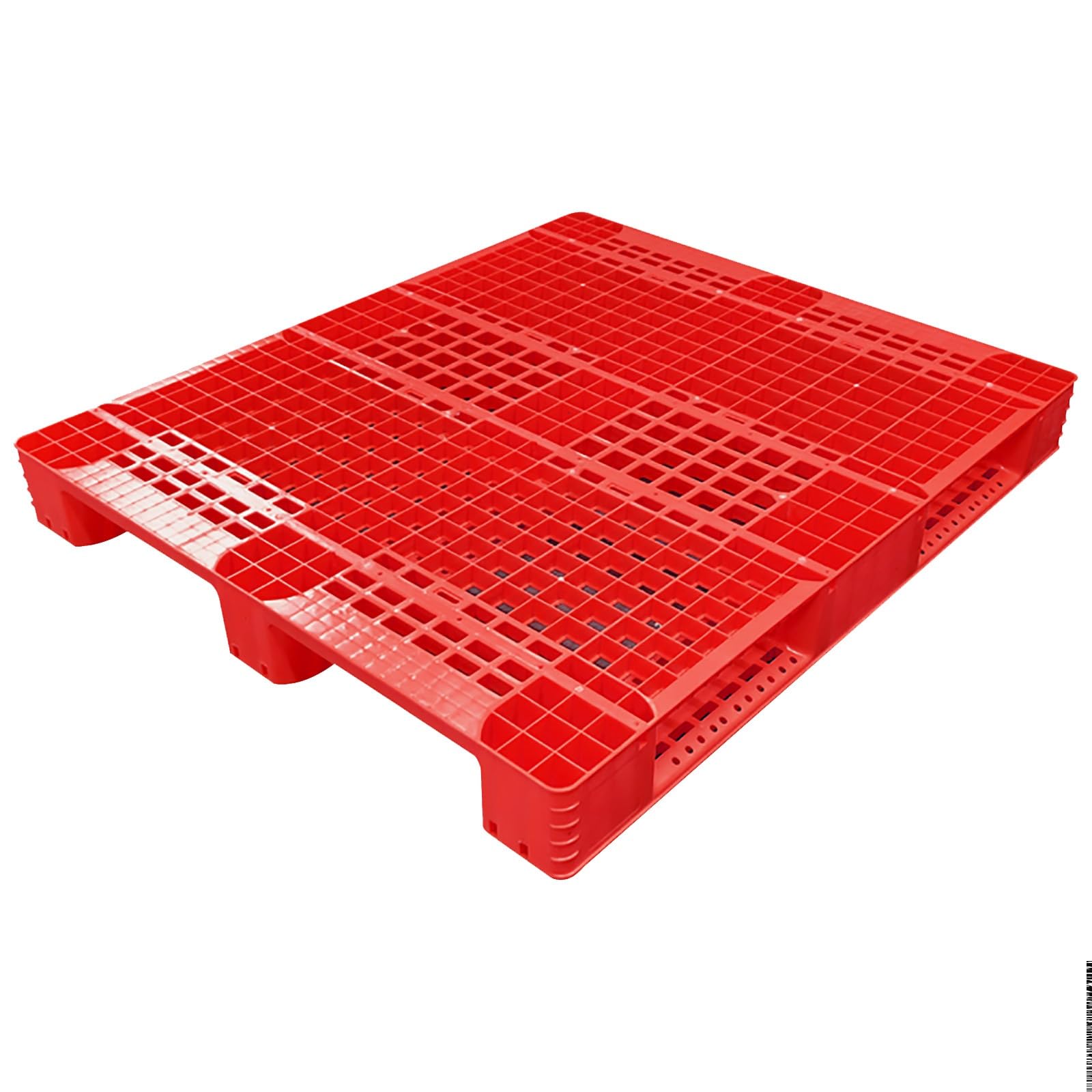 Palette emboîtable légère en polyéthylène avec coussinet antidérapant pour entrepôt, garage, logistique et utilisation en extérieur – Rouge 140 x 120 x 15 cm – Idéal pour nization de sol