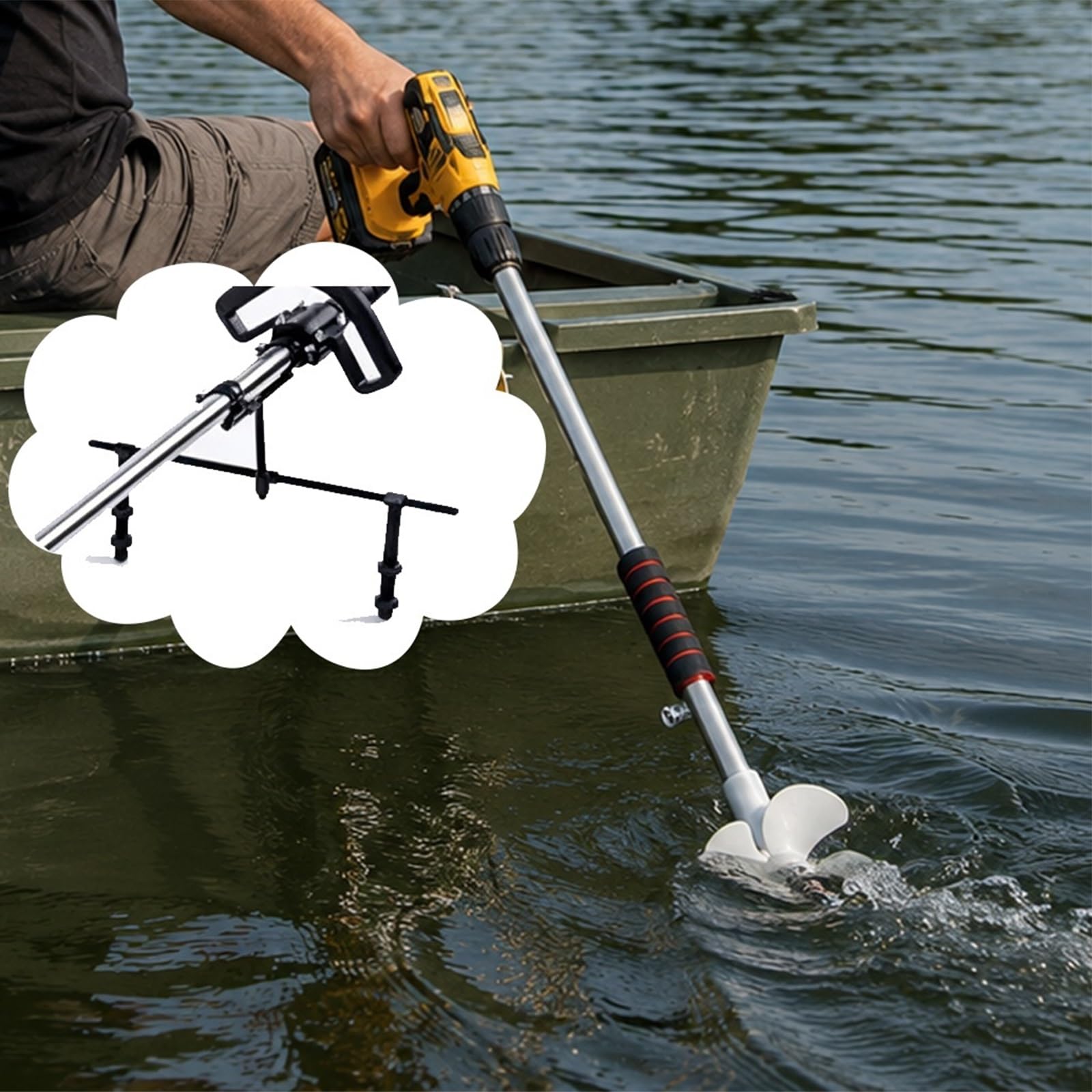 Pagaia motorizzata Kayak Elica A Propulsione per da Crociera Costiera, Alternativa al Motore Traina per Piccole Barche Pesca, per Azionata Trapano (Senza Dedicato)