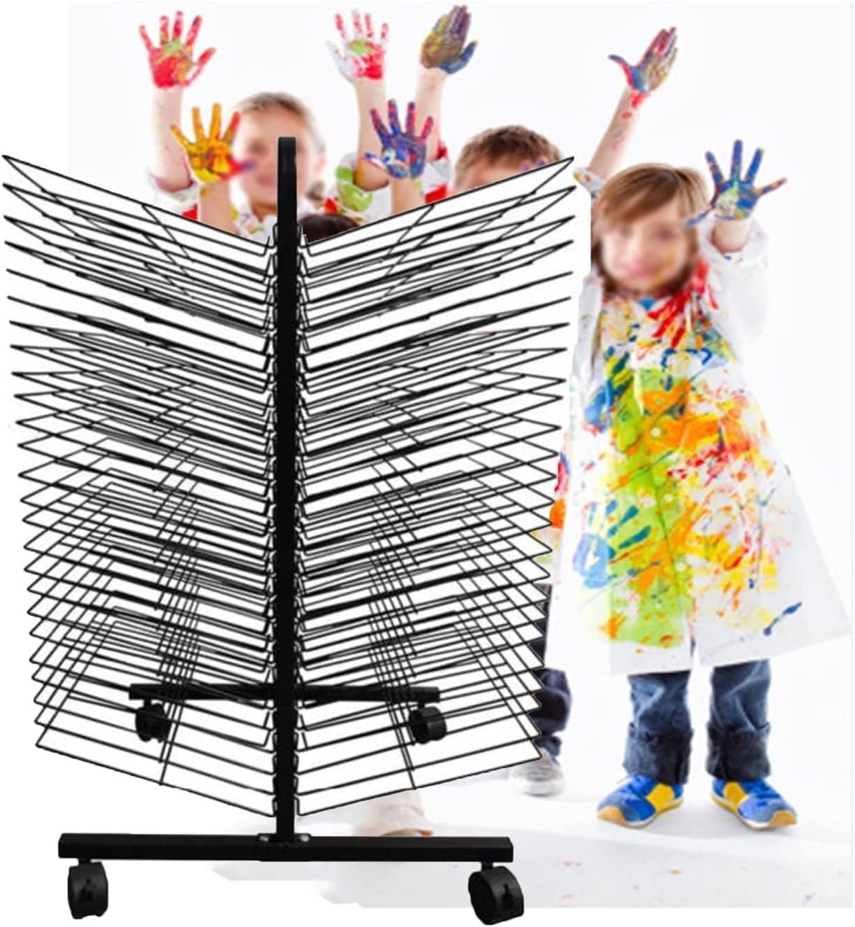 Aioneer Drying Rack, 38 Layers Mobile Painting Drying Racks, Classroom Art Drying Racks, Space-Saving Shelves, Ideal For Schools And Home