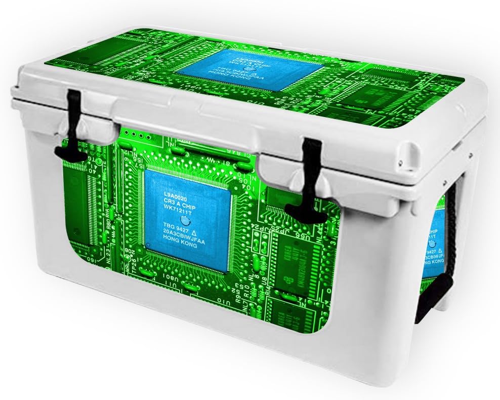 MightySkins (Cooler Not Included) Skin Compatible with RTIC 45 Cooler (2017 Model) - Circuit Board | Protective, Durable, and Unique Vinyl Decal wrap Cover | Easy to Apply | Made in The USA