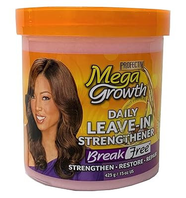 Mega Growth Break Free Daily Leave-In Strengthener - Restore & Repair Damaged Hair, Stops Chemical Damage, Moisturizes, Correct Breakage, Contains Olive Oil, Shea Butter & Avocado Oil, 15 oz