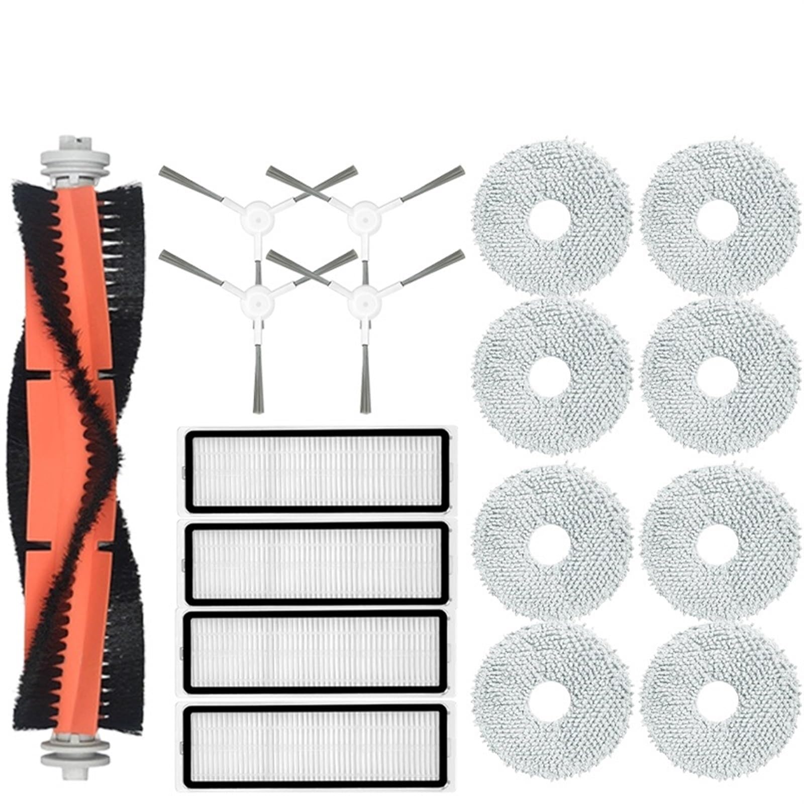 For Xiaomi, Robot aspirapolvere S10+ / S10 Plus Accessori Spazzola laterale principale Filtro Hepa Mop Rag Panno Pezzi di ricambio Kit di parti per aspirapolvere robot(17pcs)