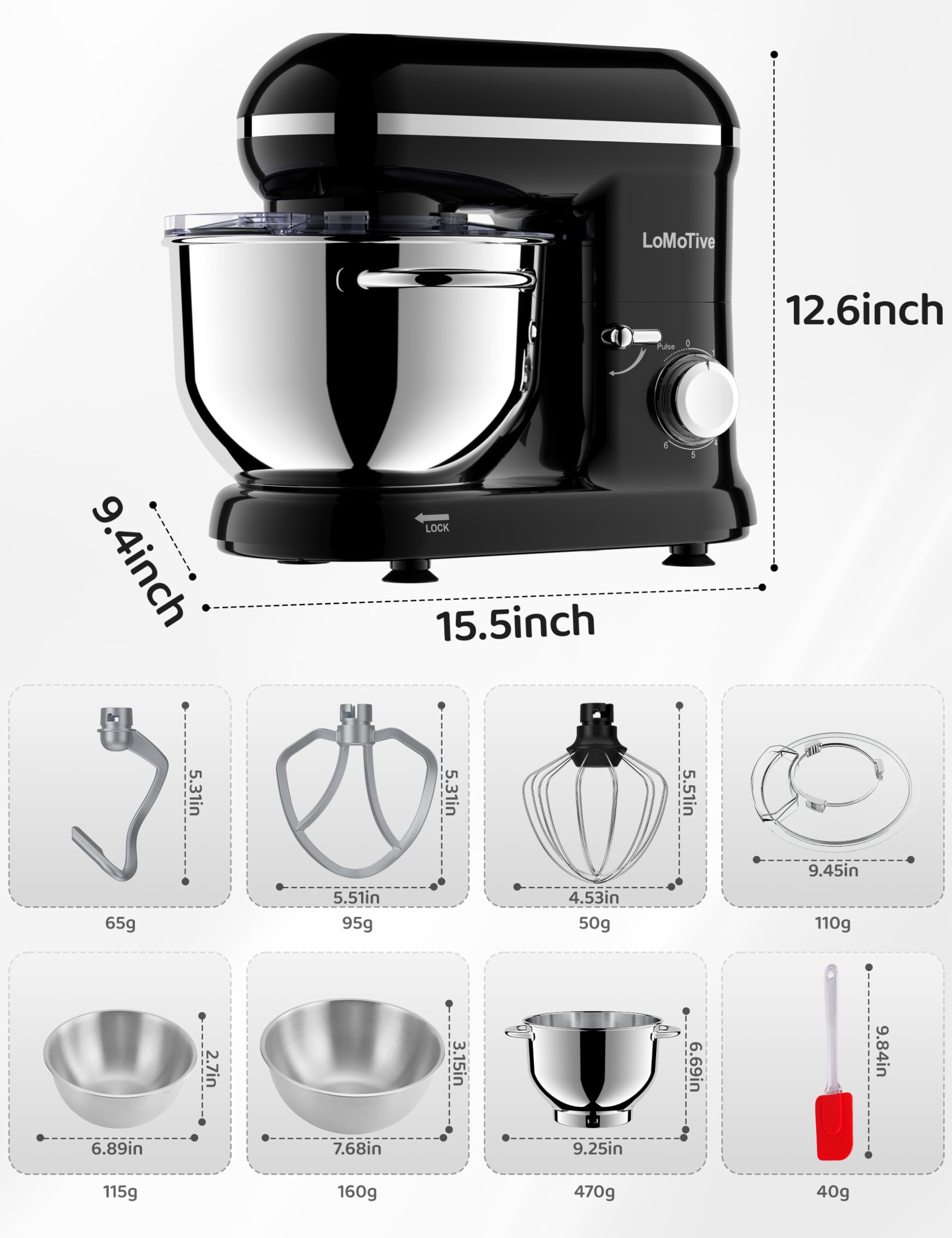 Amazon.com: 6QT Stand Mixer with Dual Handle Bowls, 660W Pure