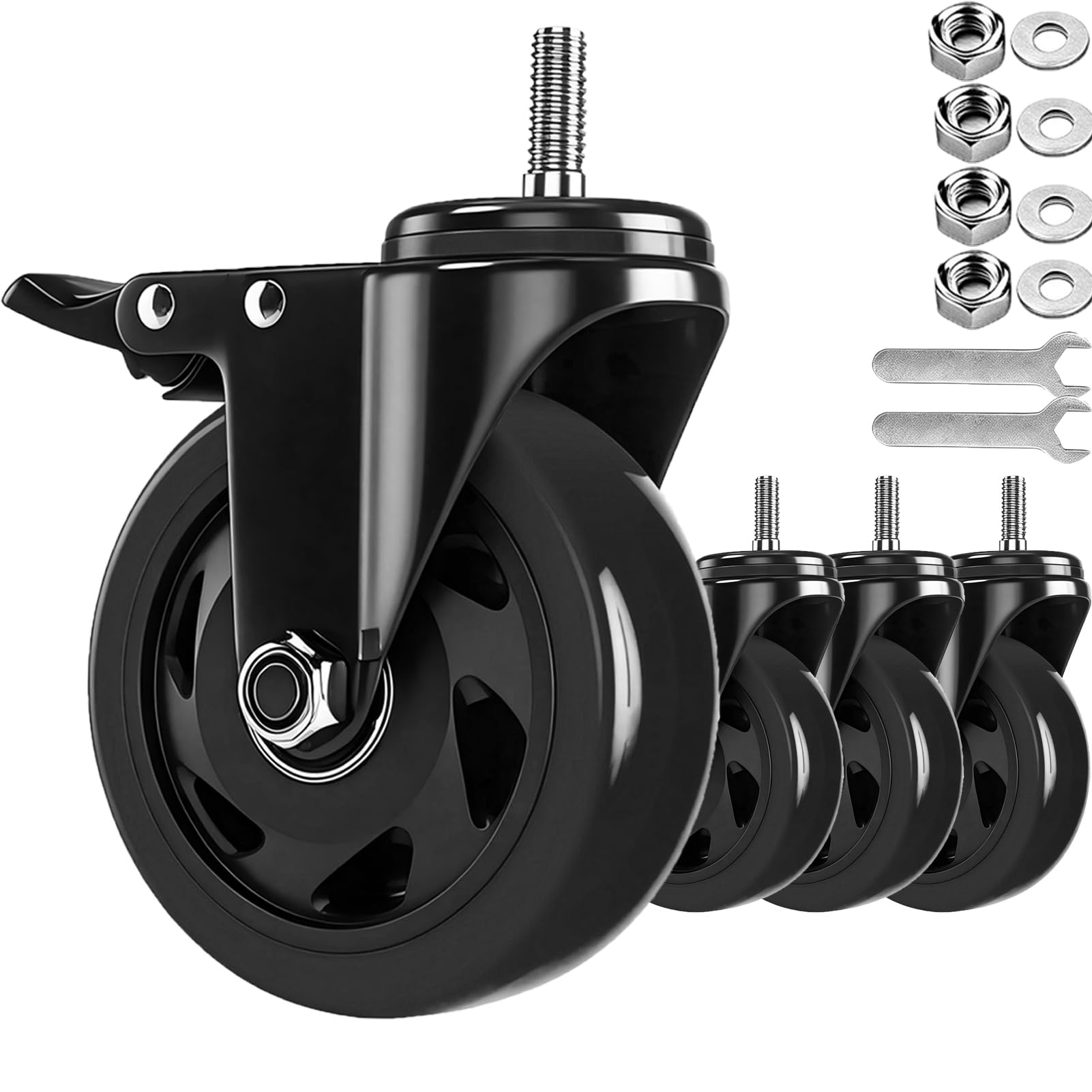 Heavy Duty 4 Inch Stem Casters - Set of 4 -21 Heavy Duty 4 Inch Stem Casters - Set of 4 -21