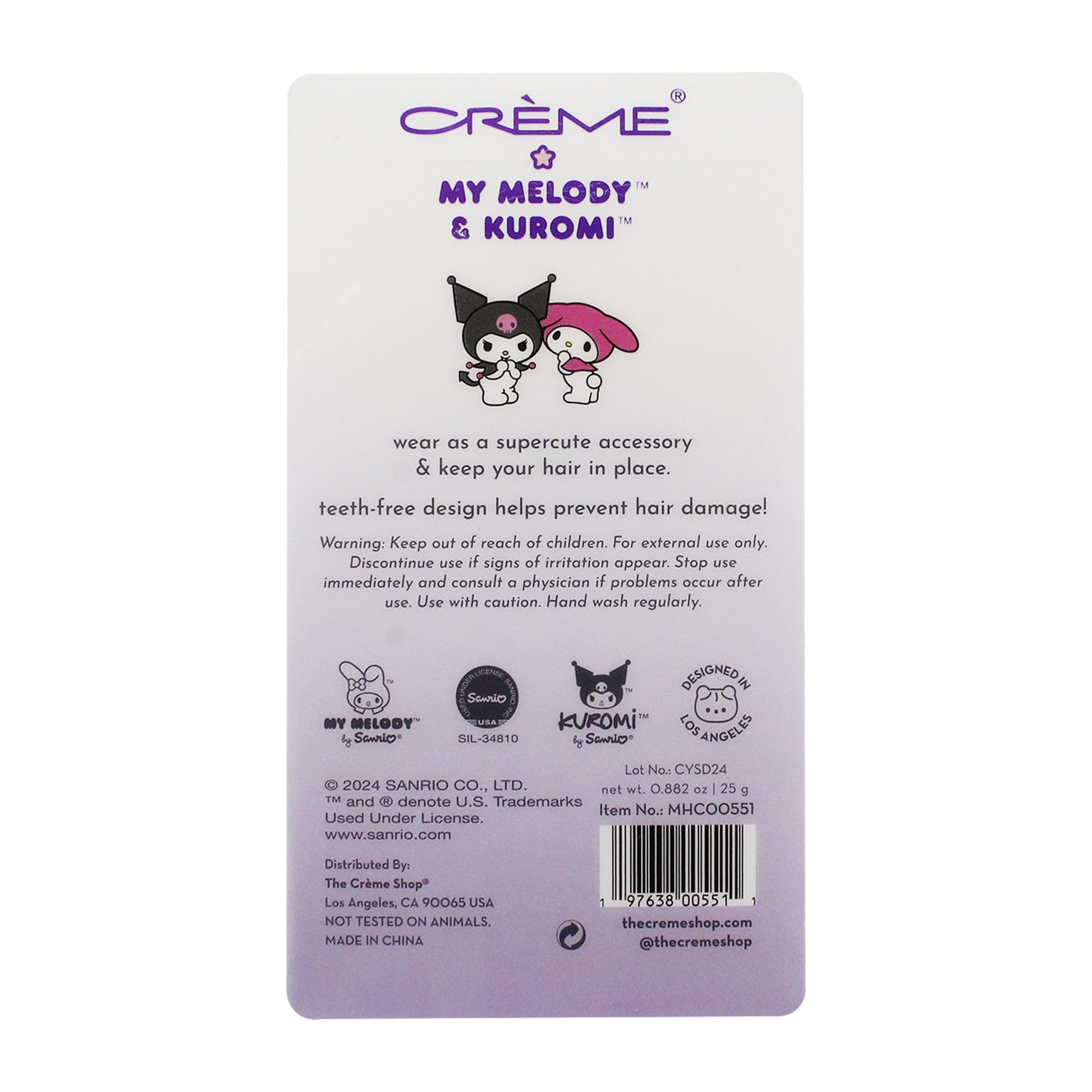 Amazon.com : The Crème Shop x My Melody & Kuromi Hair Clips