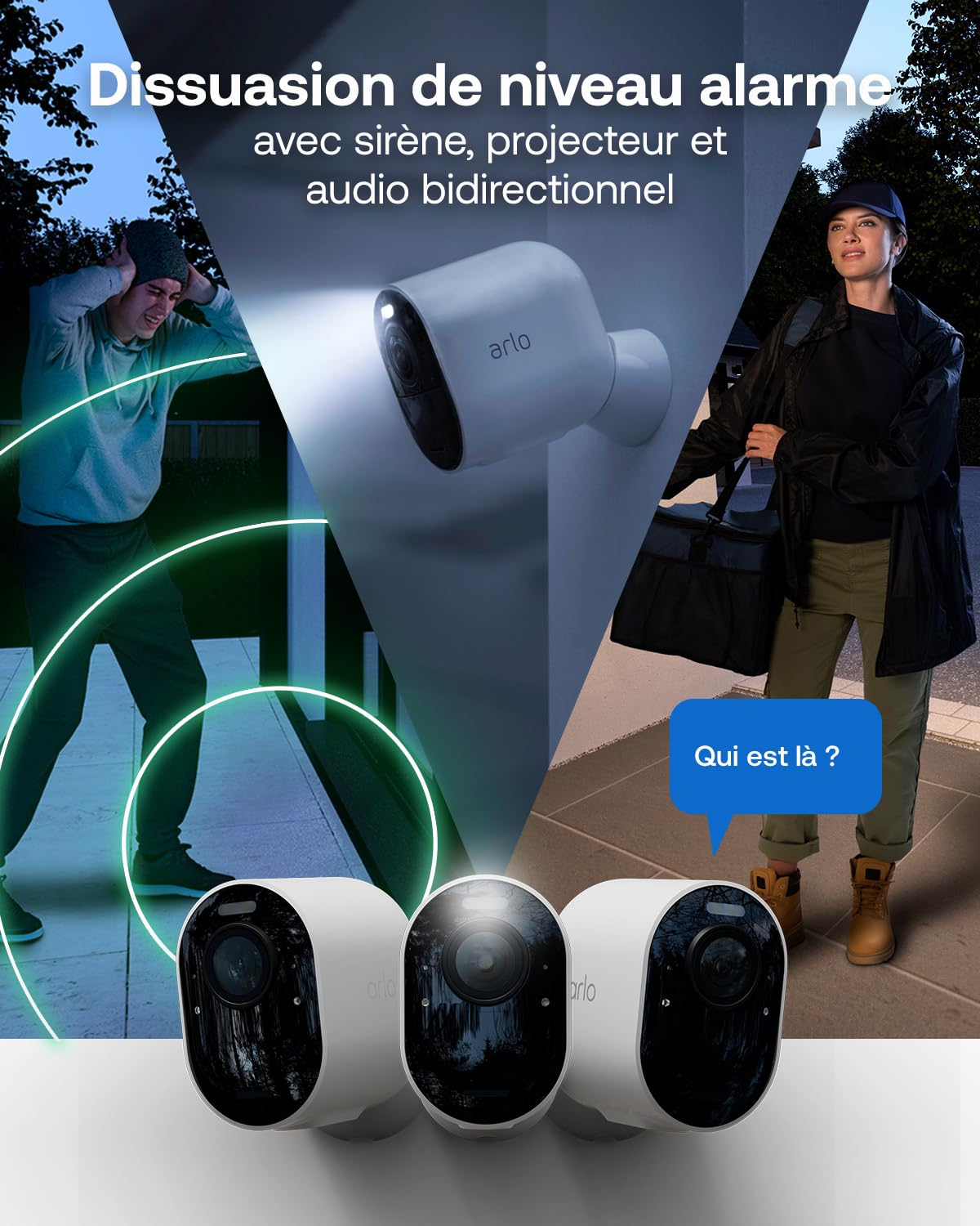 Arlo Pro 6 2K, Caméra de Surveillance WiFi Extérieure sans Fil, Détection par IA, Vision Nocturne Couleur, Audio bidirectionnel, Compatible avec Alexa, Essai Secure Inclus, 1 Caméra