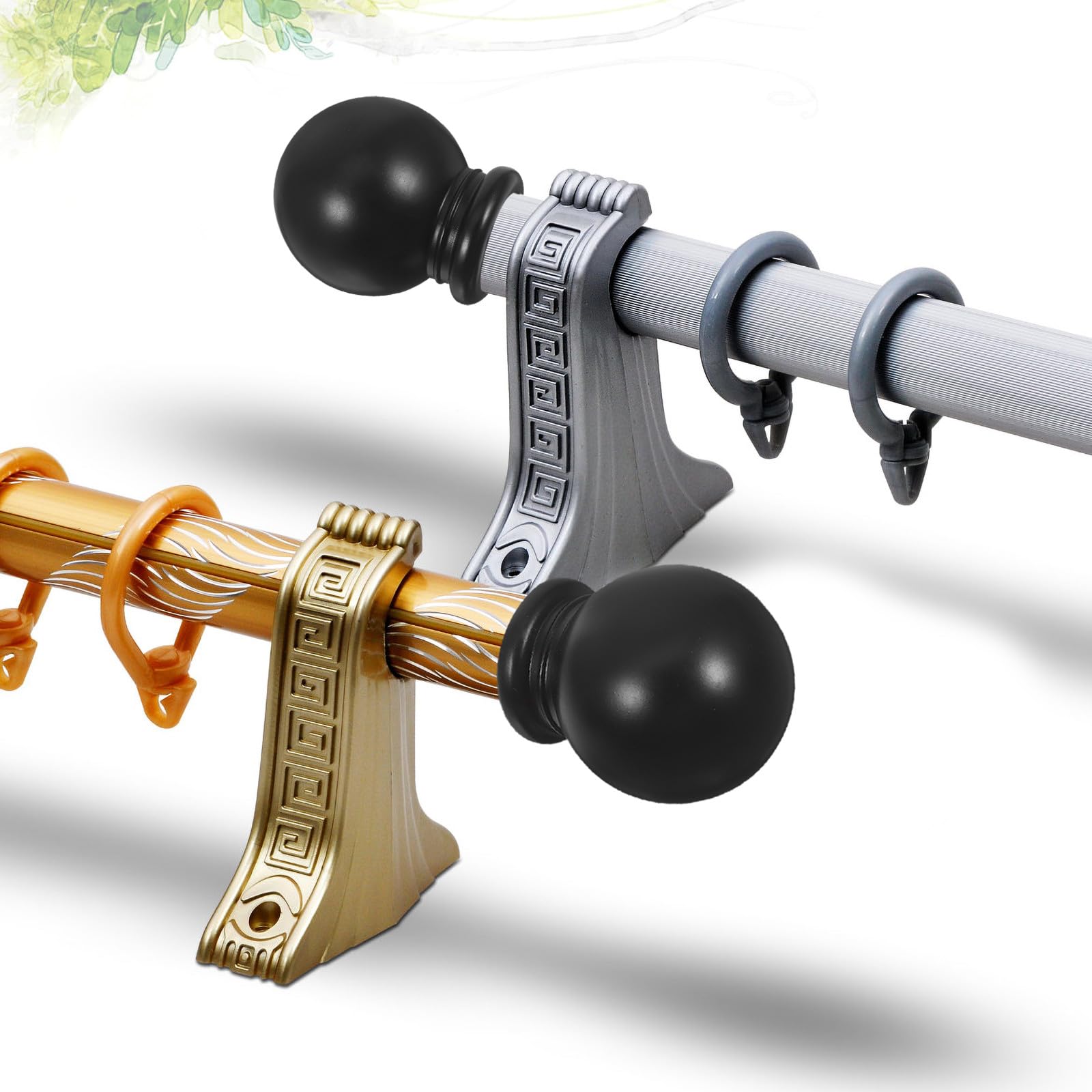 Amazon.co.jp: FONDOTIN プラ製のボール形状カーテンロッドエンド 