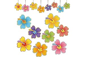 AnyDesign Colorful Summer Hanging Hibiscus Flowers