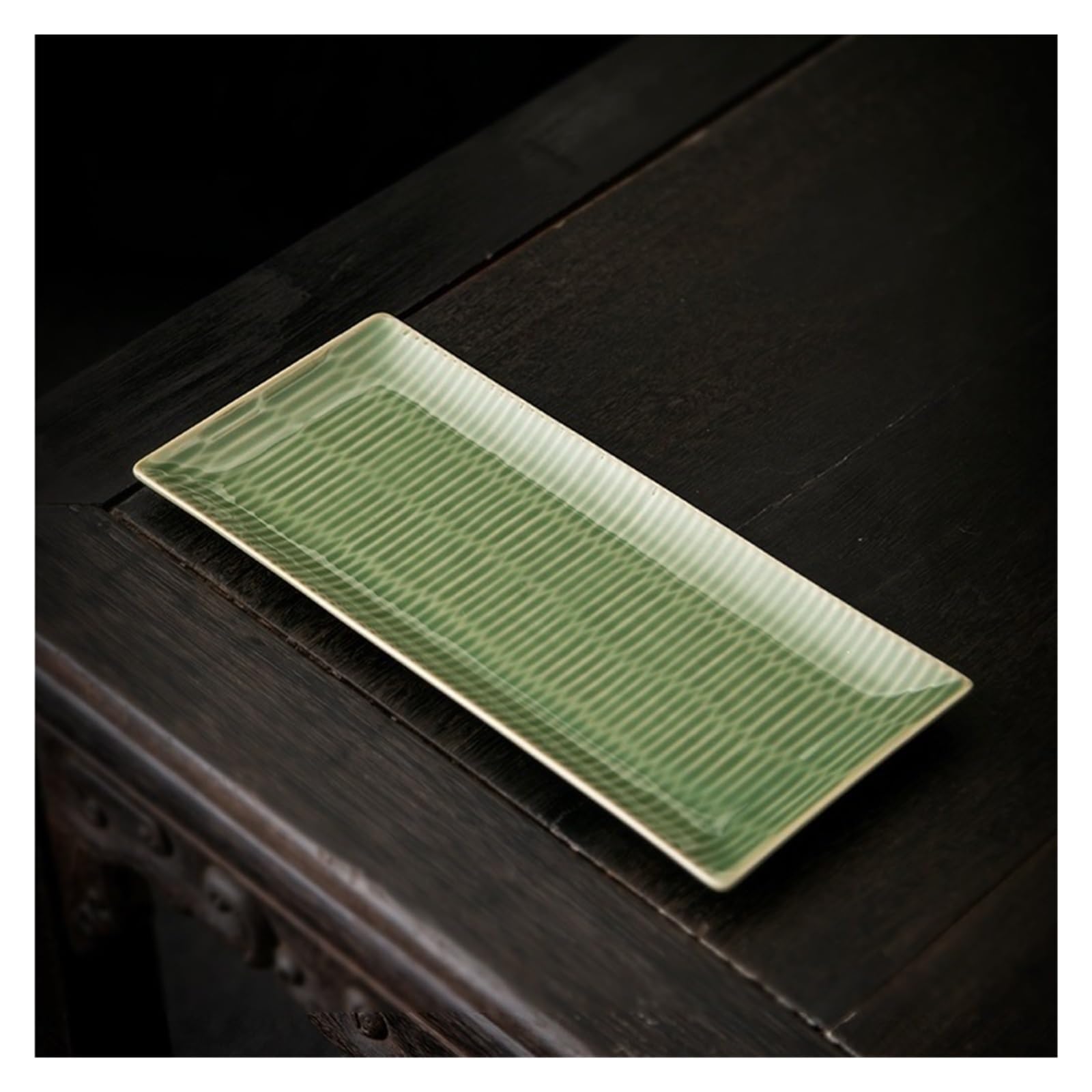 Plateau de Service à thé Service à thé Kung Fu en céramique, plateau à thé rectangulaire domestique, plateau de brassage sec de Style chinois Plateau de Table Basse