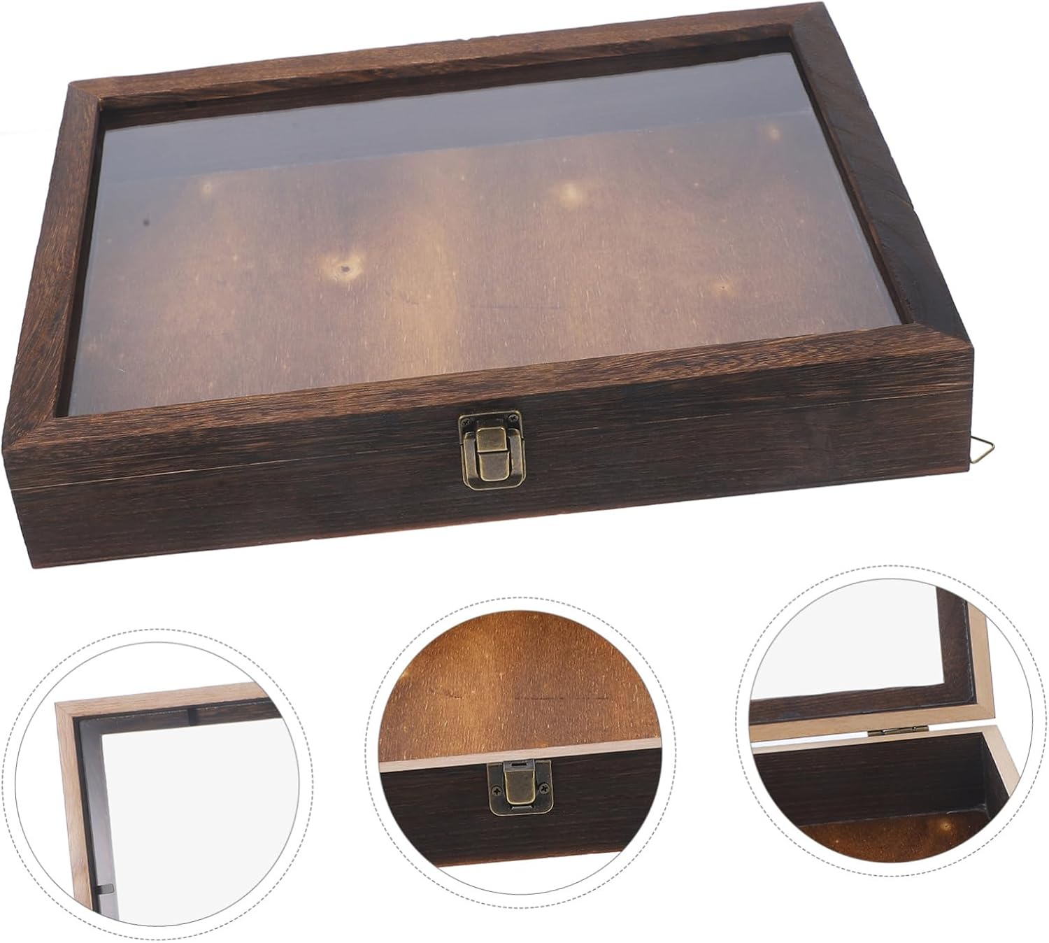 Zerodeko Specimen Display Case Lid Retro Box for Butterfly and Dried Flower Storage Portable and Lightweight Design Sturdy and Construction