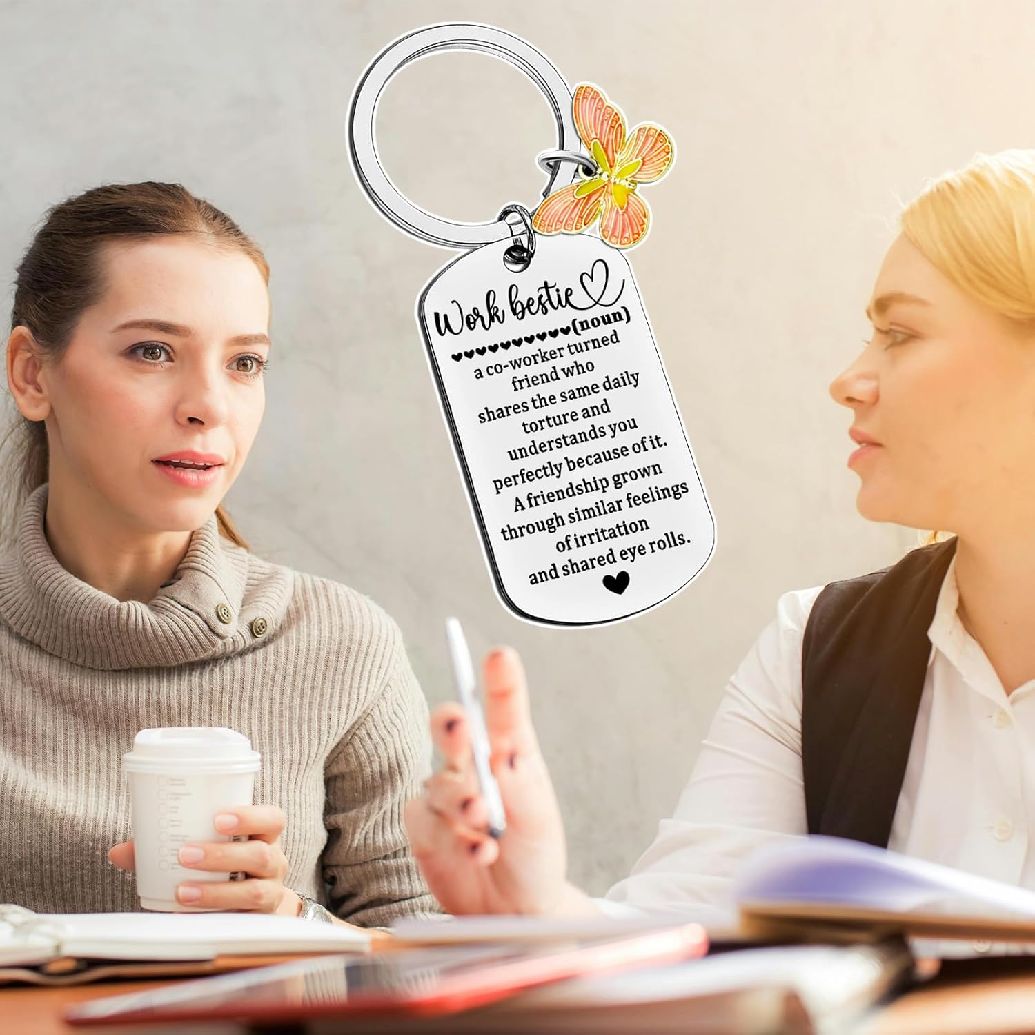 Valentines For Coworkers Co worker Gifts For Women Keychain Friend Coworker Leaving Gifts Work Besties Gift For Friends Boss Lady Best Friend Appreciation Gift For Coworkers Retirement - Image 6