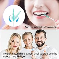 Vista 3 de 360PCS cepillos interdentales,Cepillo desechable de silicona blanda,Púas dentales flexibles Braces hilo dental herramientas de limpieza de dientes
