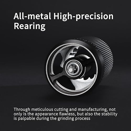 Miniatura 5 de Molinillo de café manual de 7 estrellas con capacidad de 0.88 oz, molinillo de café de acero inoxidable CNC con 55 ajustes de molienda, para