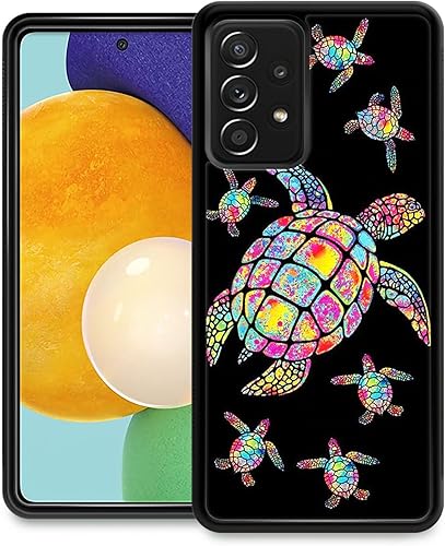 CARLOCA Funda compatible con Samsung Galaxy A53 5G, funda colorida familia de tortugas arcoíris para Samsung Galaxy A53 5G, diseño gráfico de moda,