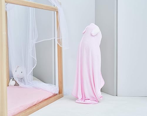 Miniatura 3 de HIPHOP PANDA X Toalla de baño con capucha de bambú, Toalla suave con capucha para bebé, niño pequeño, perfecta para niños y niñas, (color Rosado,