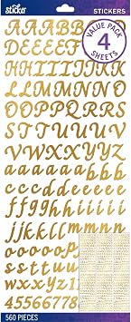 EK Success EK52-90151 3D Foil Script Sticker, Gold